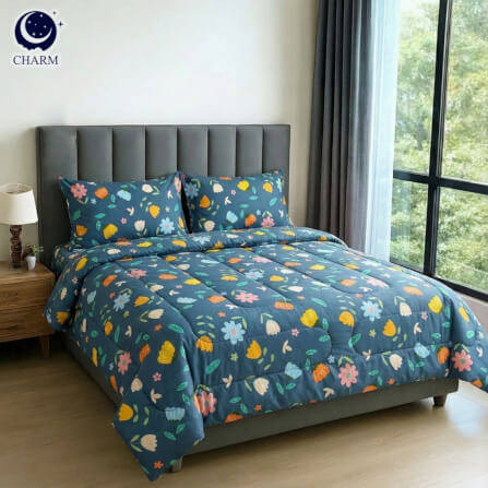 ชุดผ้าปูที่นอน 3.5 ฟุต 4 ชิ้น CHARM รุ่น CLASSIC ลาย GREEN GARDEN_2